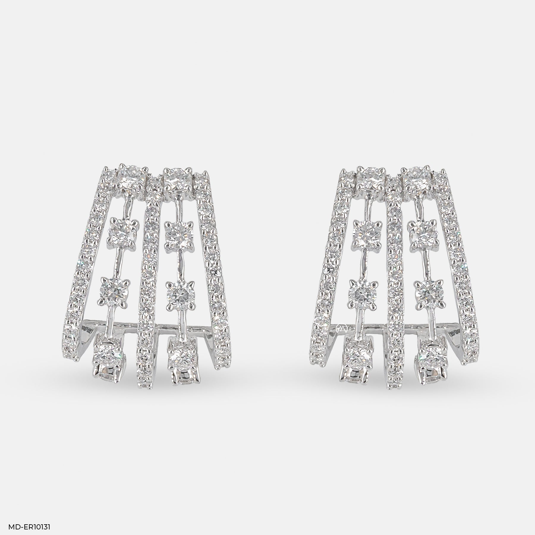 Trapezoid Diamond Drop Earrings 14K Yellow Gold