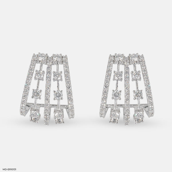 Trapezoid Diamond Drop Earrings Platinum 950