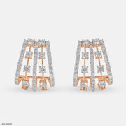 Trapezoid Diamond Drop Earrings 9K Rose Gold