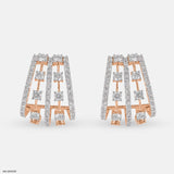 Trapezoid Diamond Drop Earrings 14K Yellow Gold