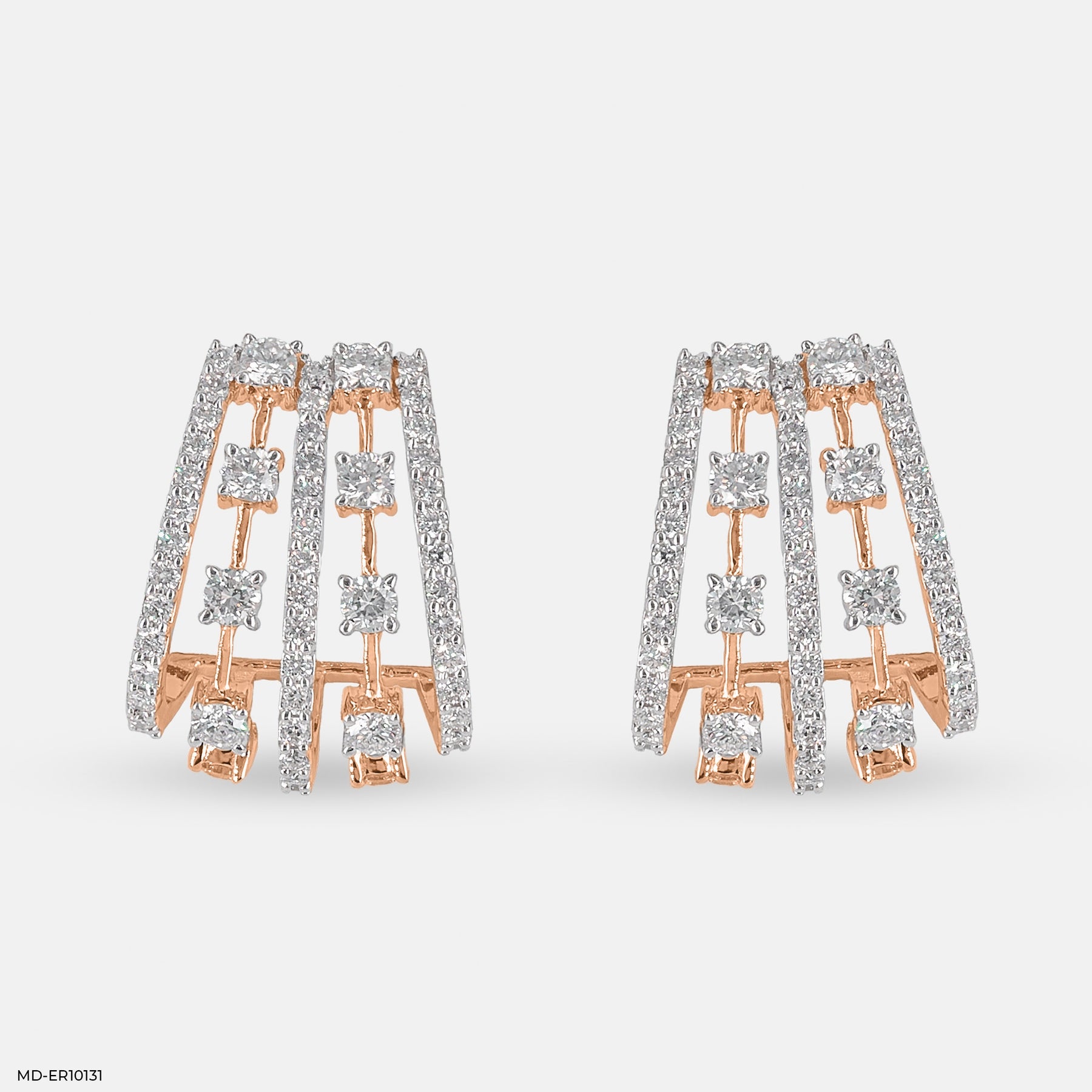Trapezoid Diamond Drop Earrings 14K Yellow Gold