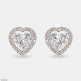 1 Carat Heart Halo Earrings 14K Yellow Gold