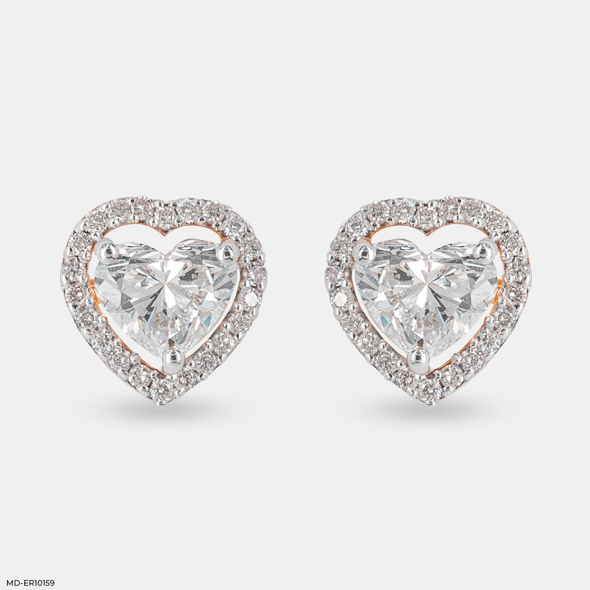 1.5 Carat Heart Halo Earrings