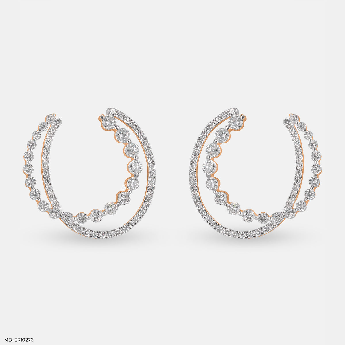 Duo Diamond Hoops Earrings