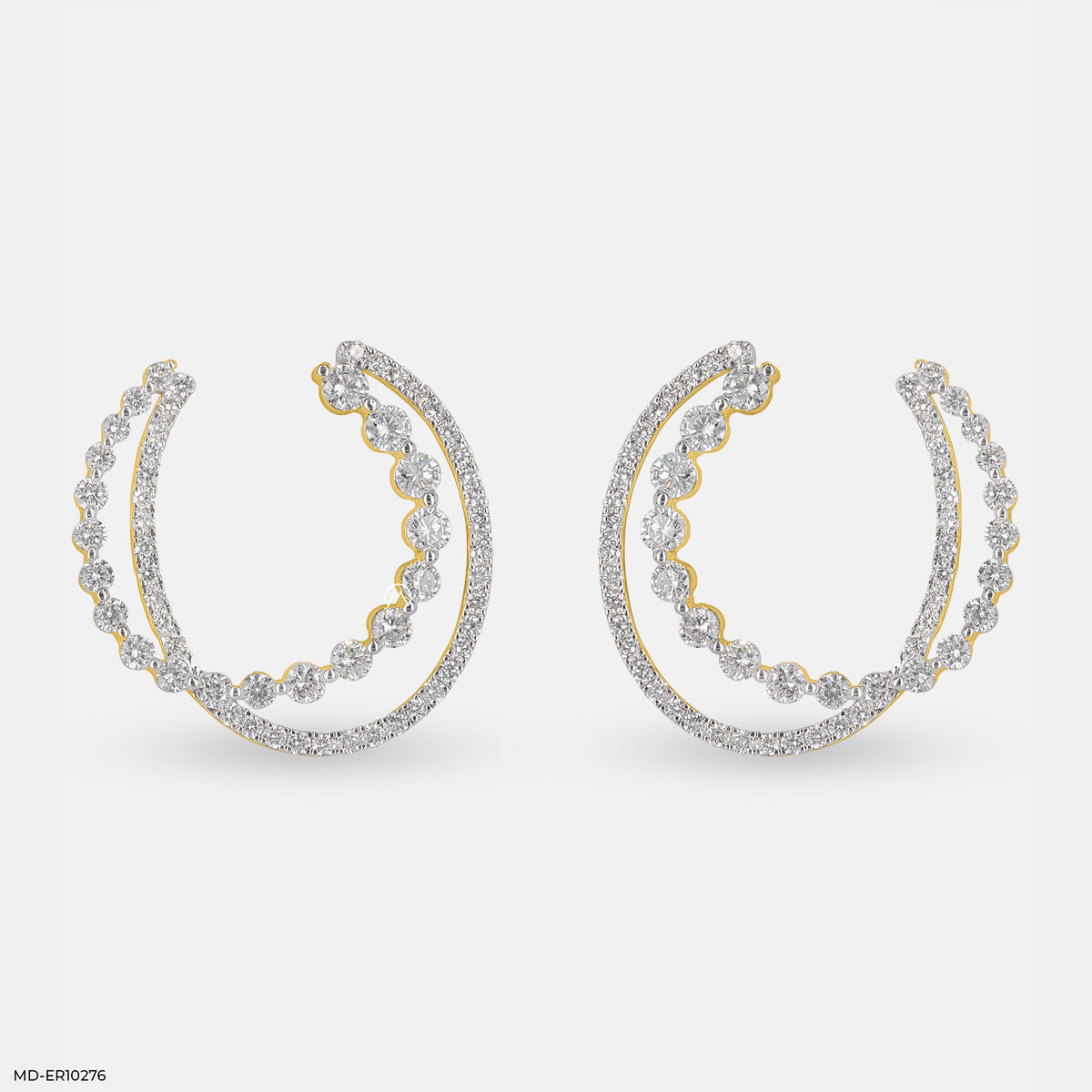 Duo Diamond Hoops Earrings