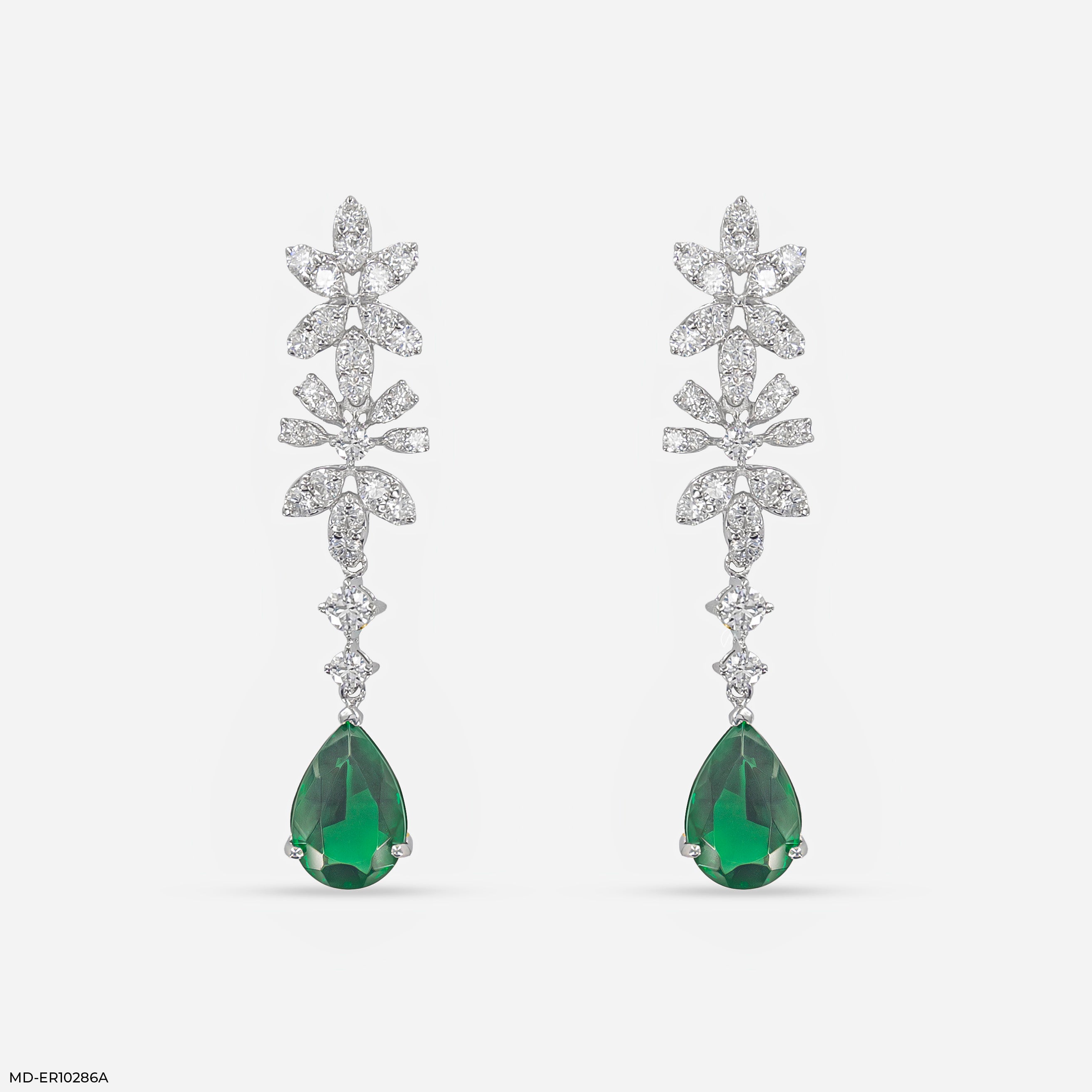 2.25 Carat Ethereal Gems And Lab Diamond Danglers 14K White Gold