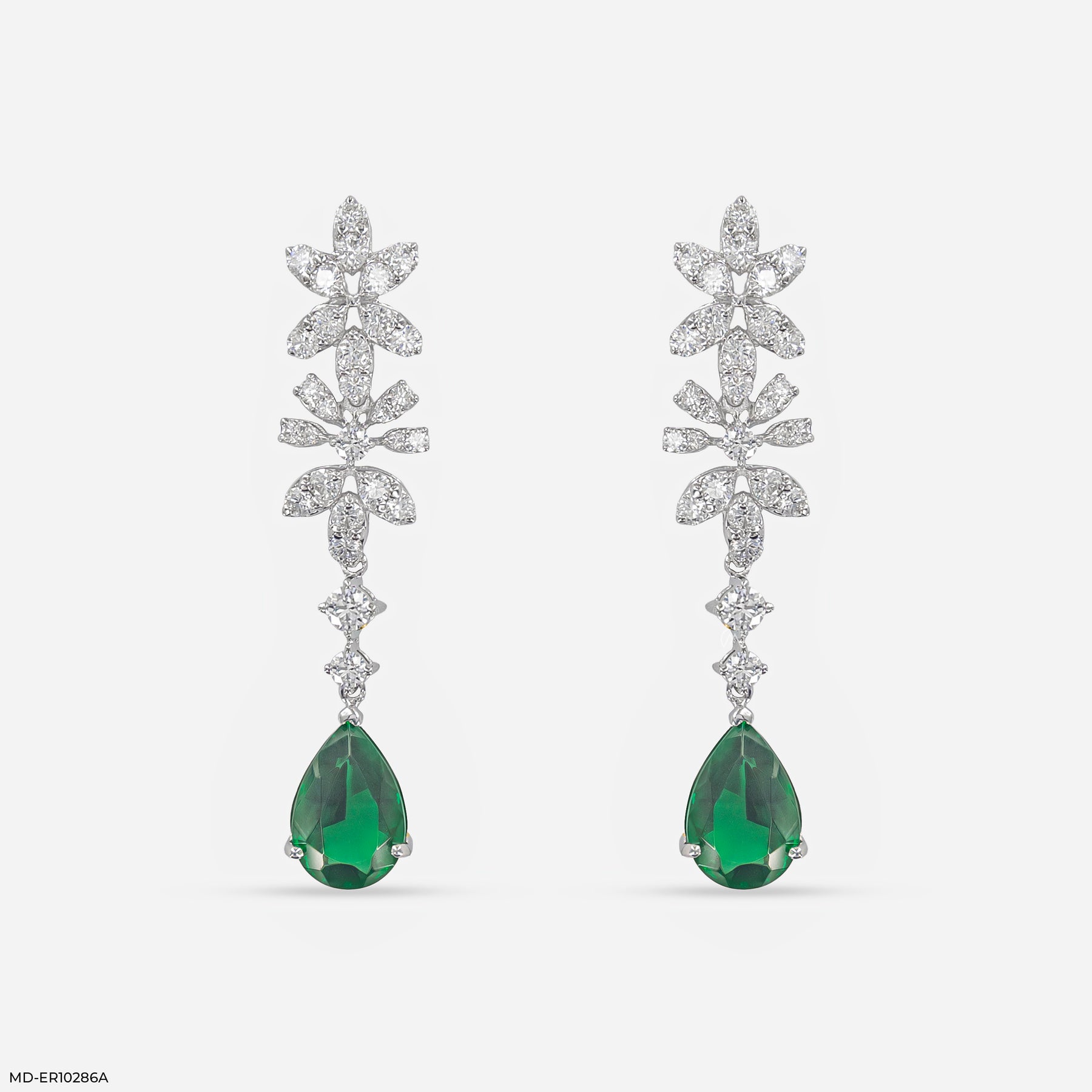 2.25 Carat Ethereal Gems And Lab Diamond Danglers 14K White Gold