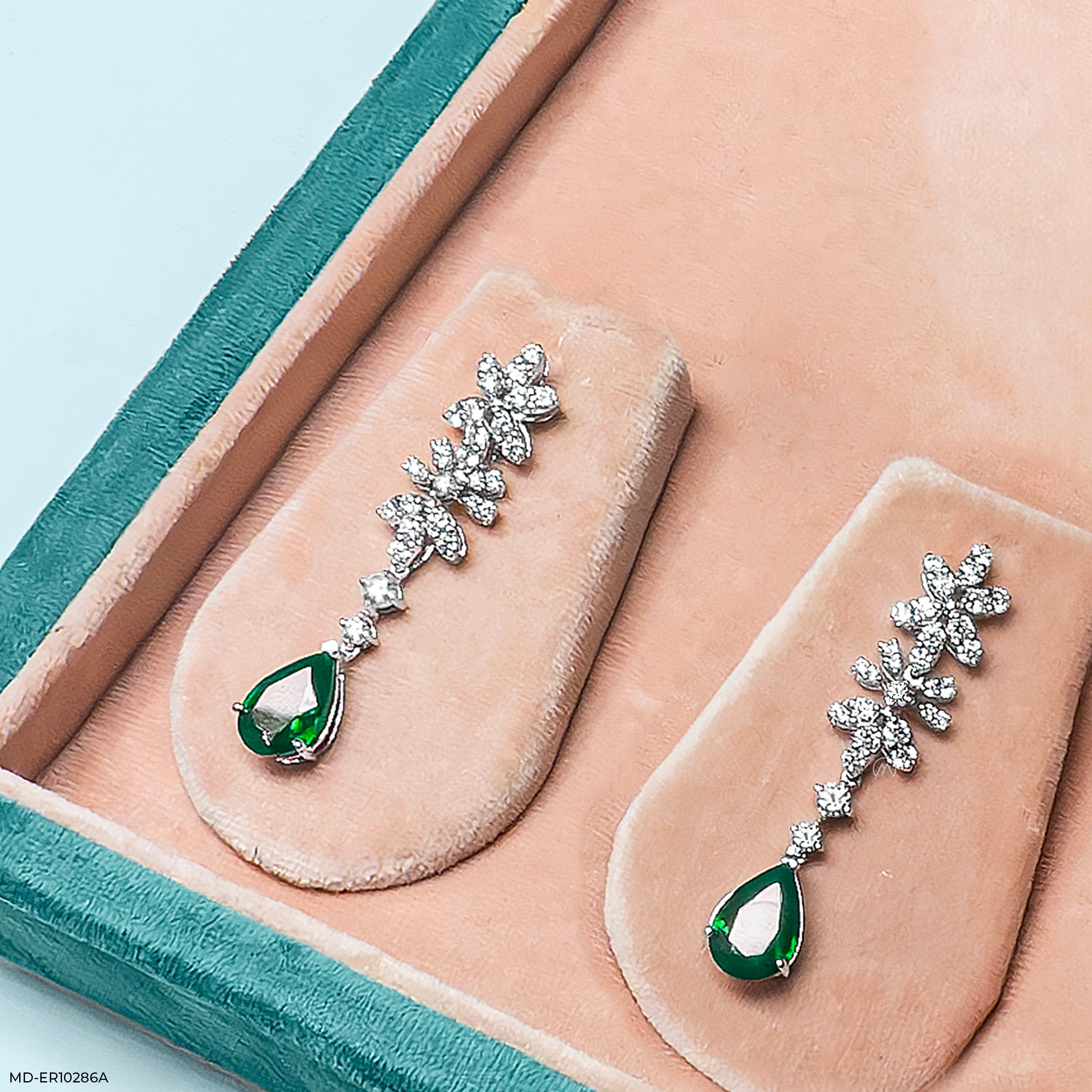 2.25 Carat Ethereal Gems And Lab Diamond Danglers 14K White Gold