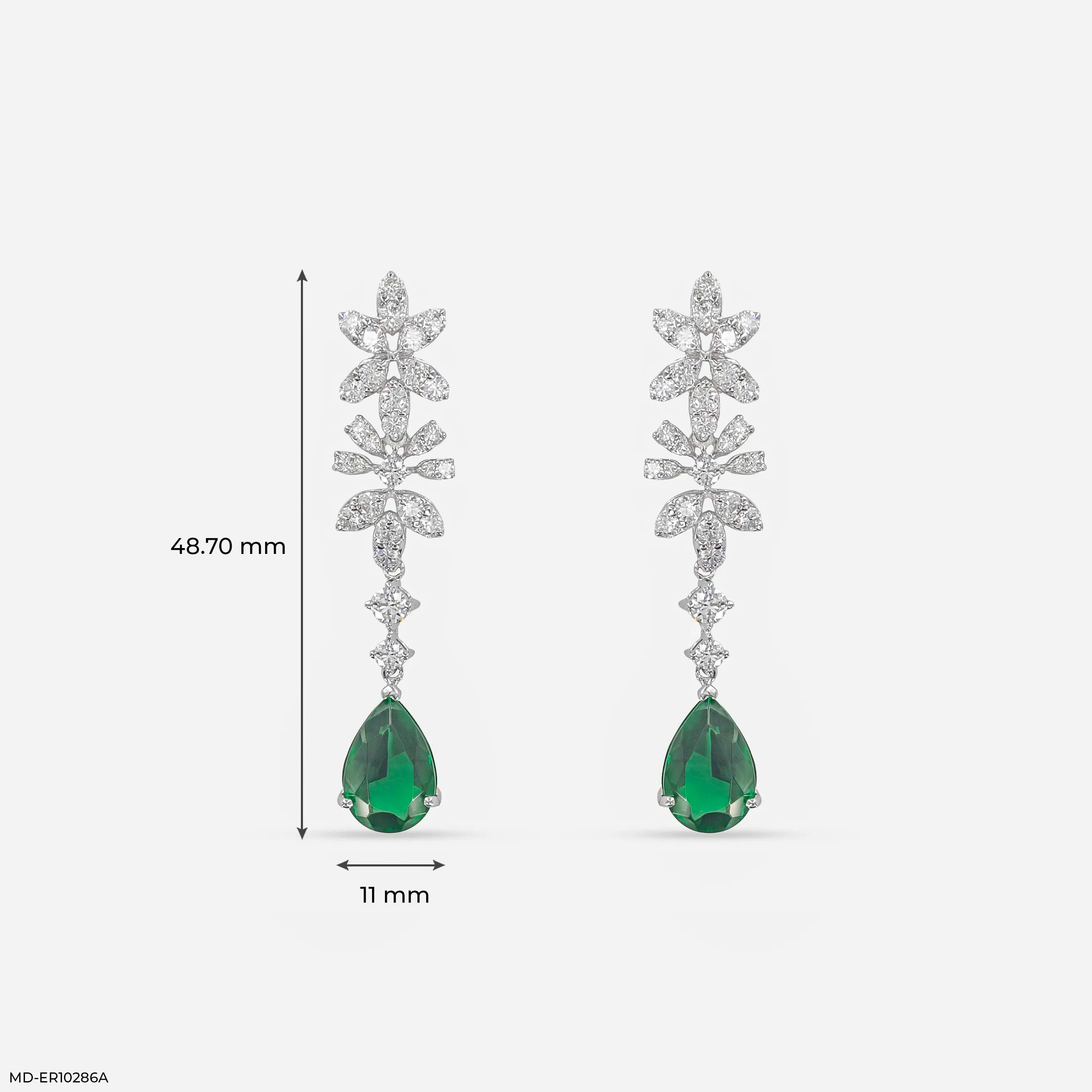 2.25 Carat Ethereal Gems And Lab Diamond Danglers 14K White Gold