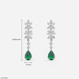 2.25 Carat Ethereal Gems And Lab Diamond Danglers 14K White Gold