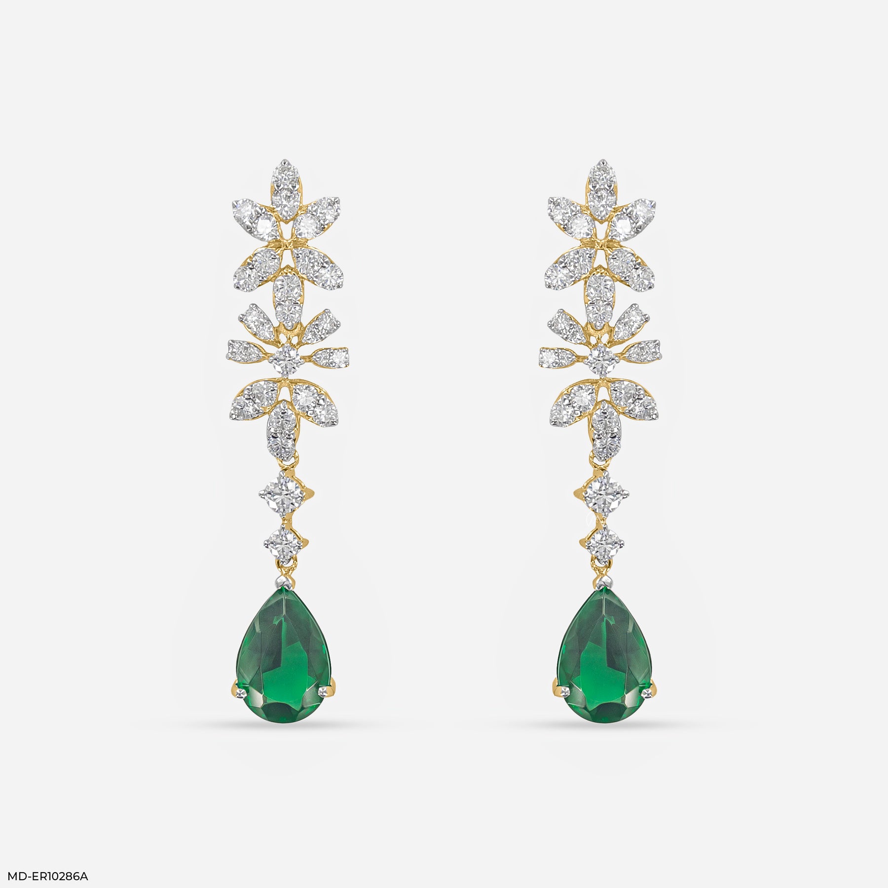 2.25 Carat Ethereal Gems And Lab Diamond Danglers 14K White Gold