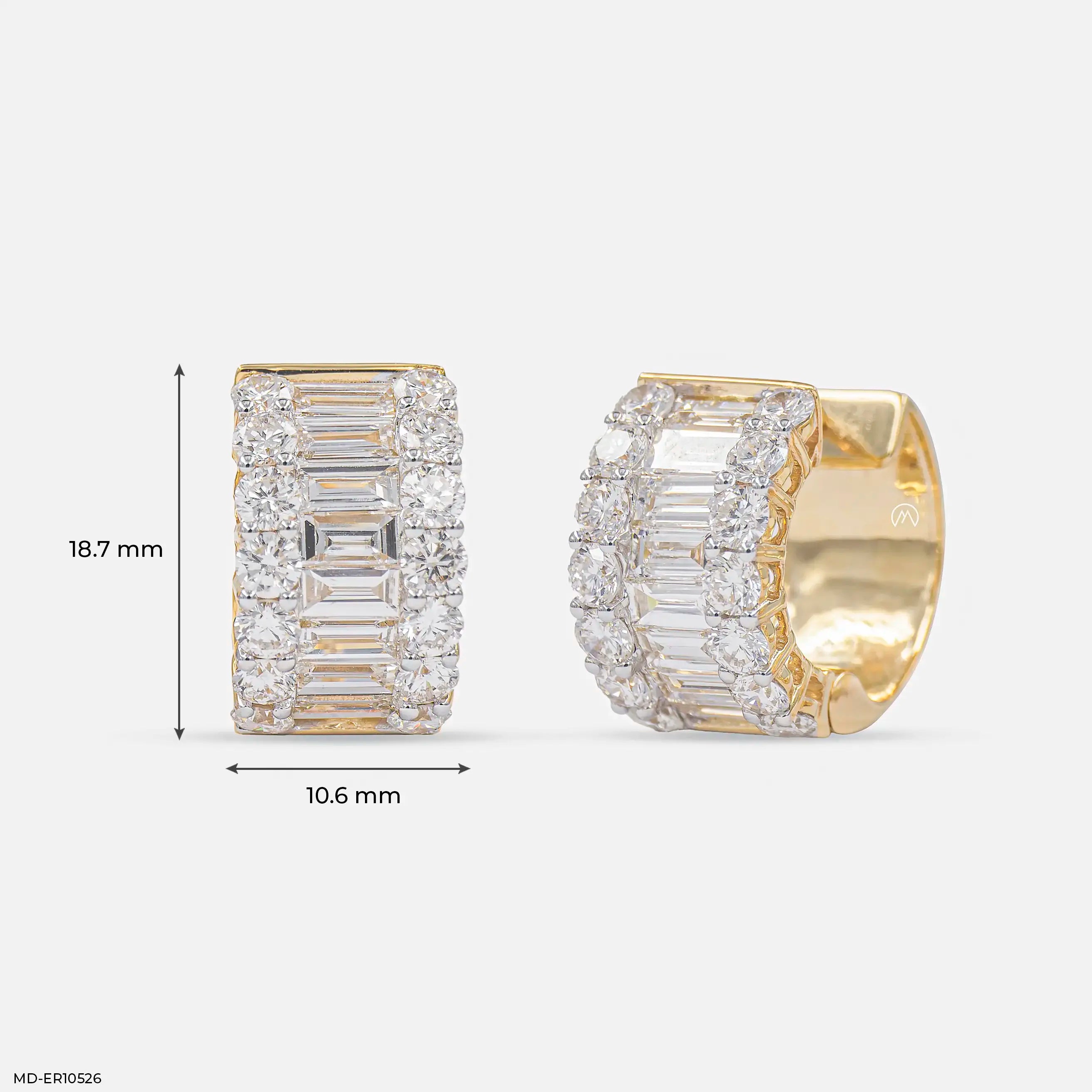 Imperial Spark Diamond Hoops Earrings 9K White Gold