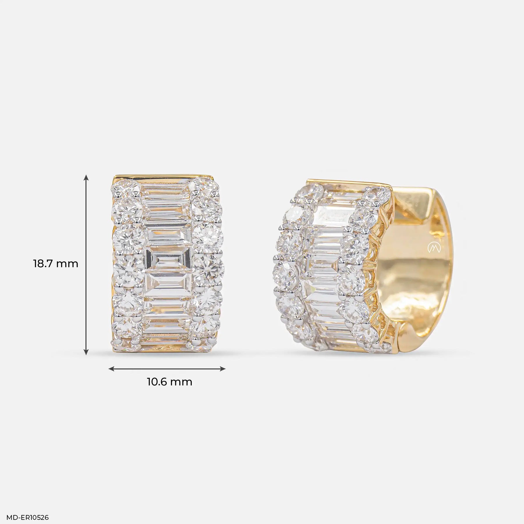 Imperial Spark Diamond Hoops Earrings 9K White Gold