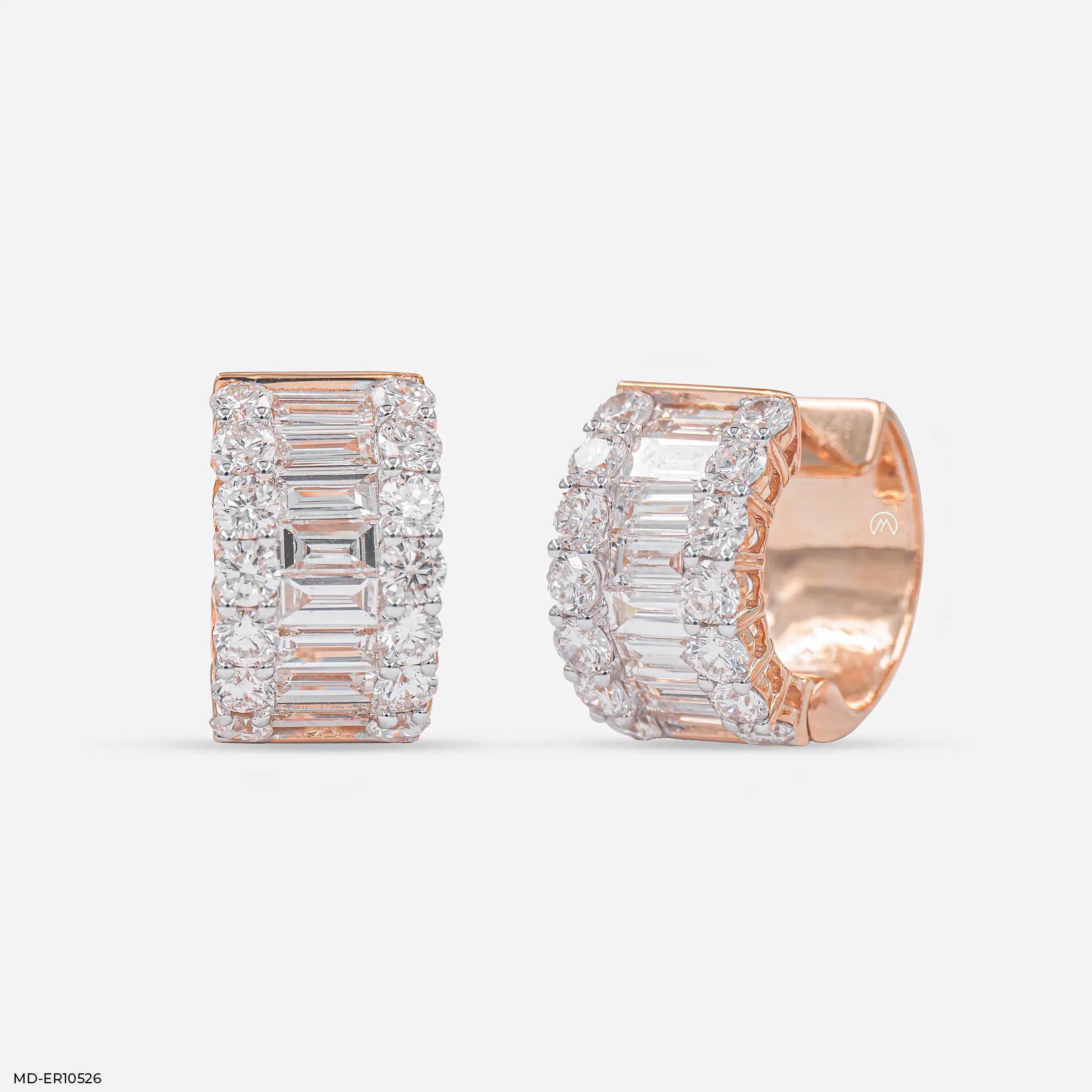 Imperial Spark Diamond Hoops Earrings 9K White Gold