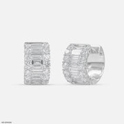 Imperial Spark Diamond Hoops Earrings 9K White Gold