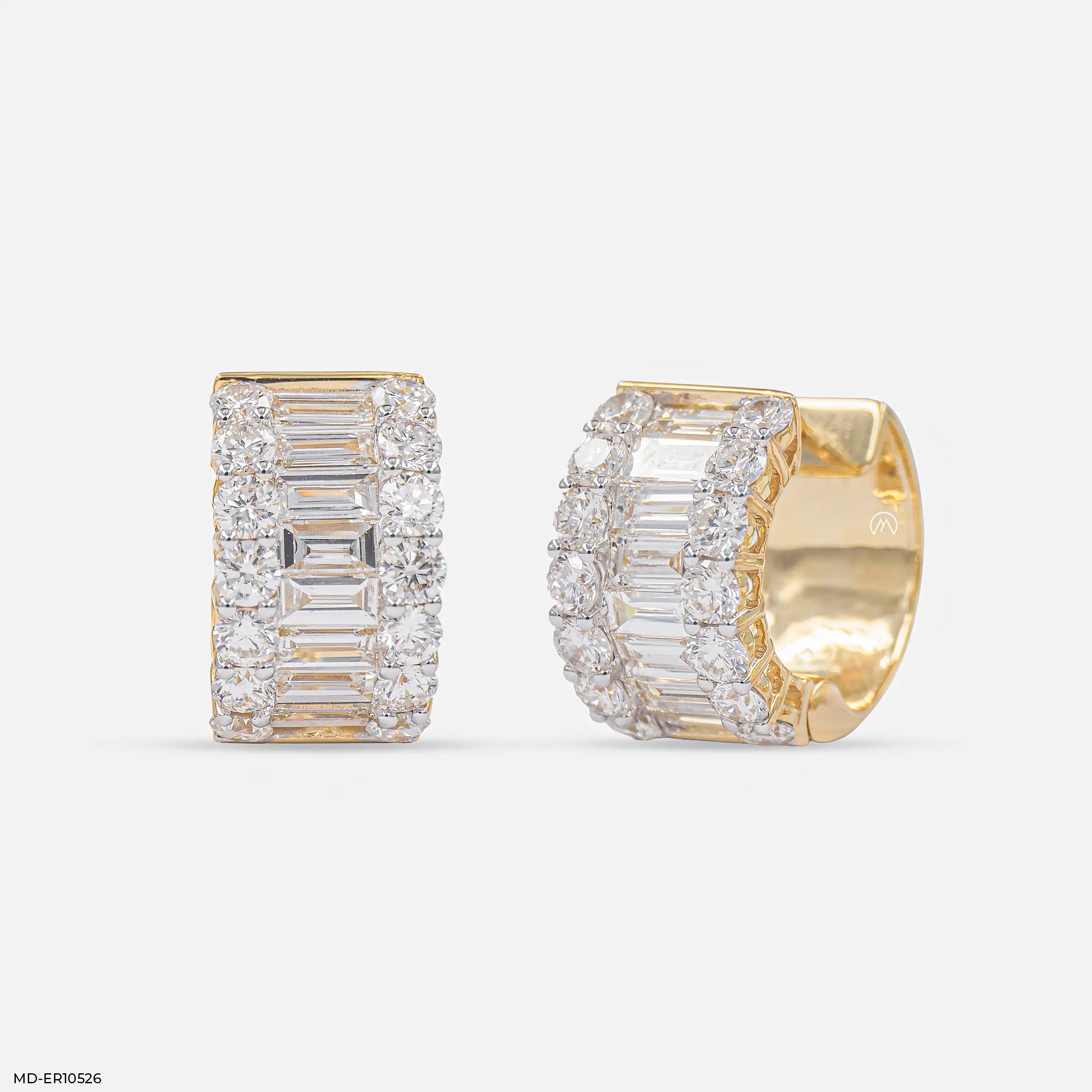 Imperial Spark Diamond Hoops Earrings 9K White Gold