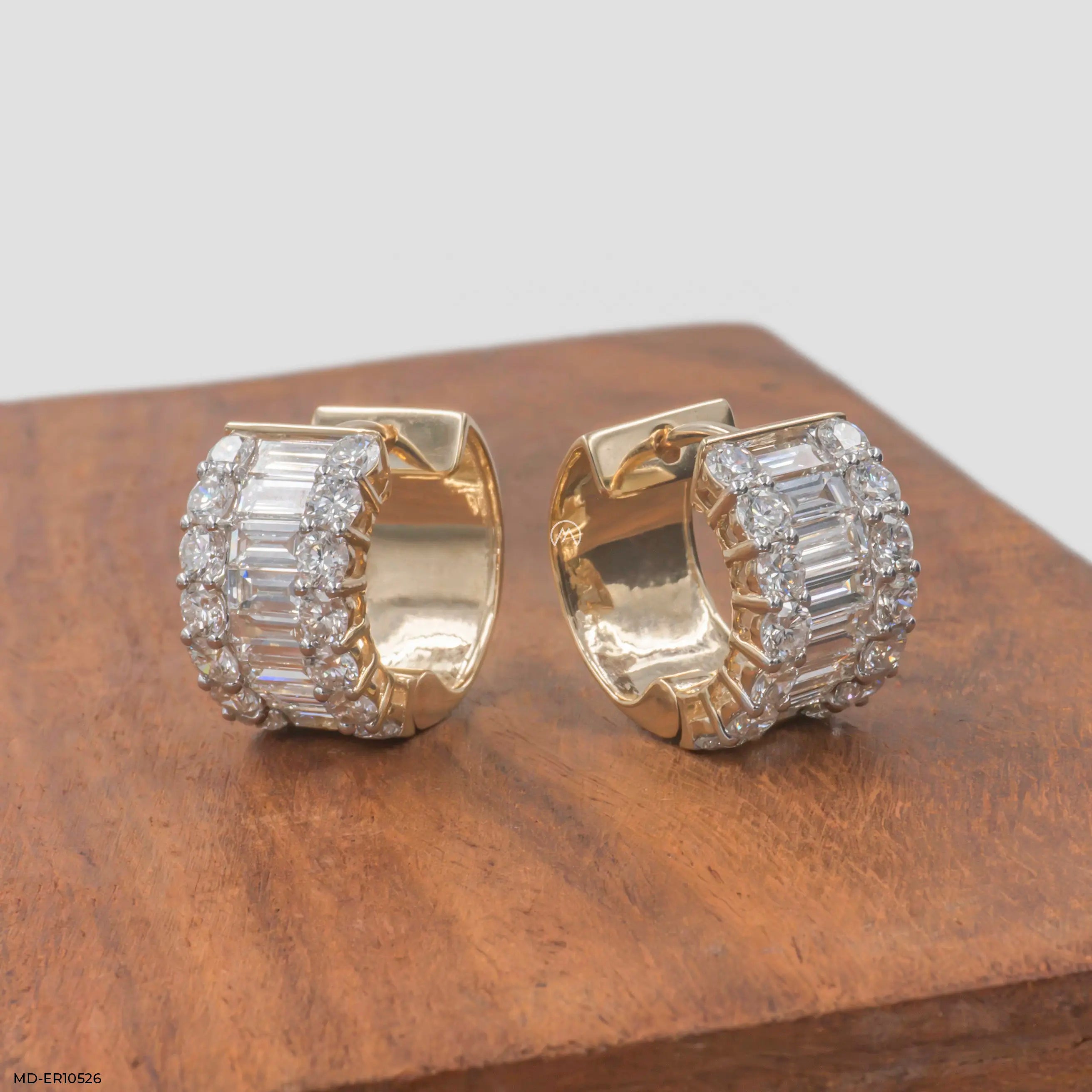 Imperial Spark Diamond Hoops Earrings 9K White Gold