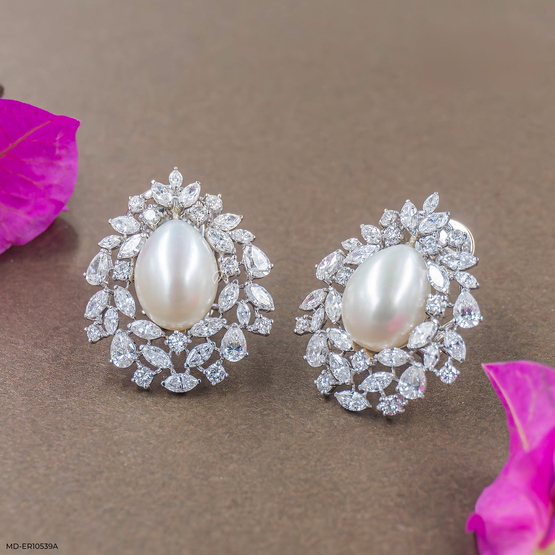 3.5 Carat Pearl Of Perfection Lab Diamond Stud 14K White Gold