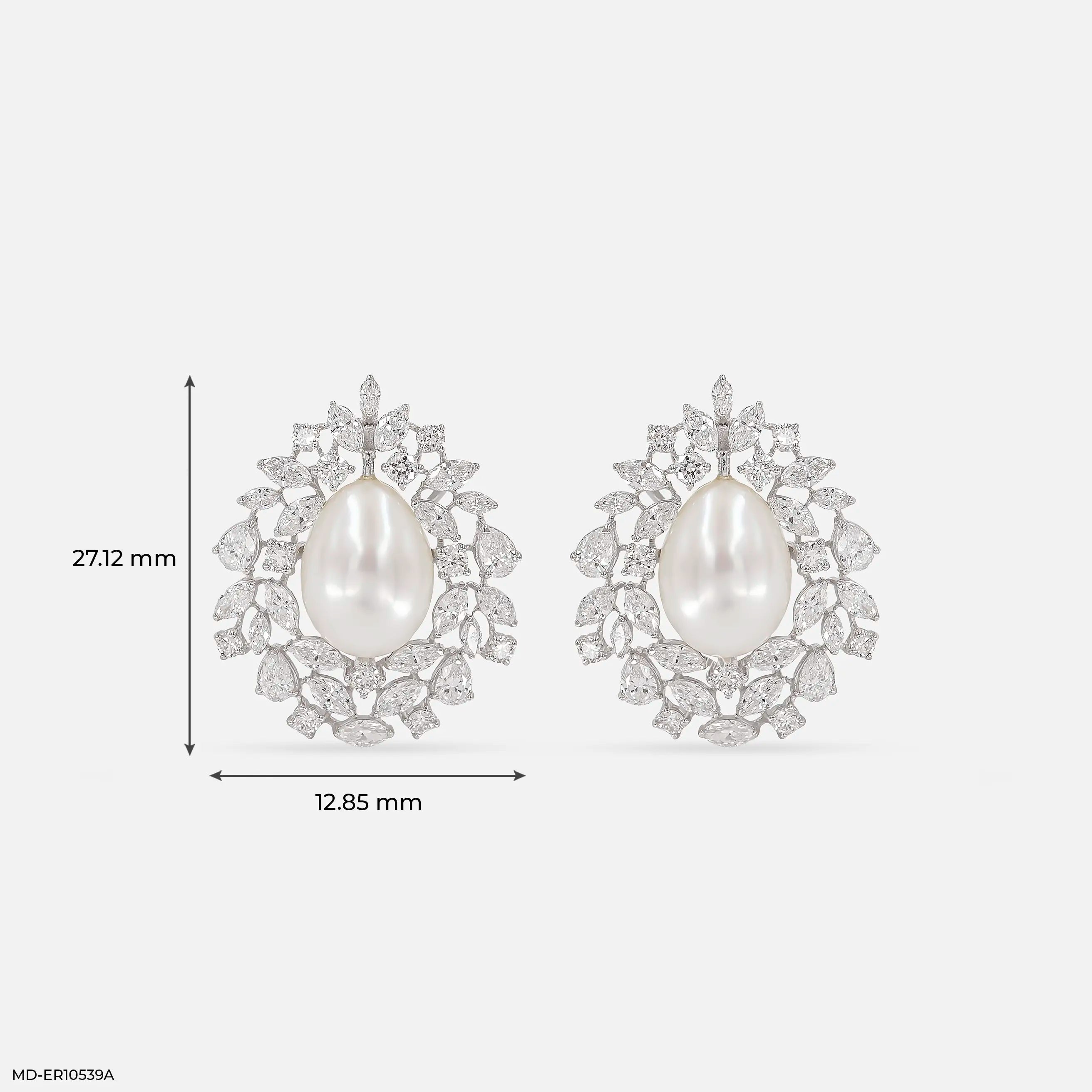 3.5 Carat Pearl Of Perfection Lab Diamond Stud 14K White Gold