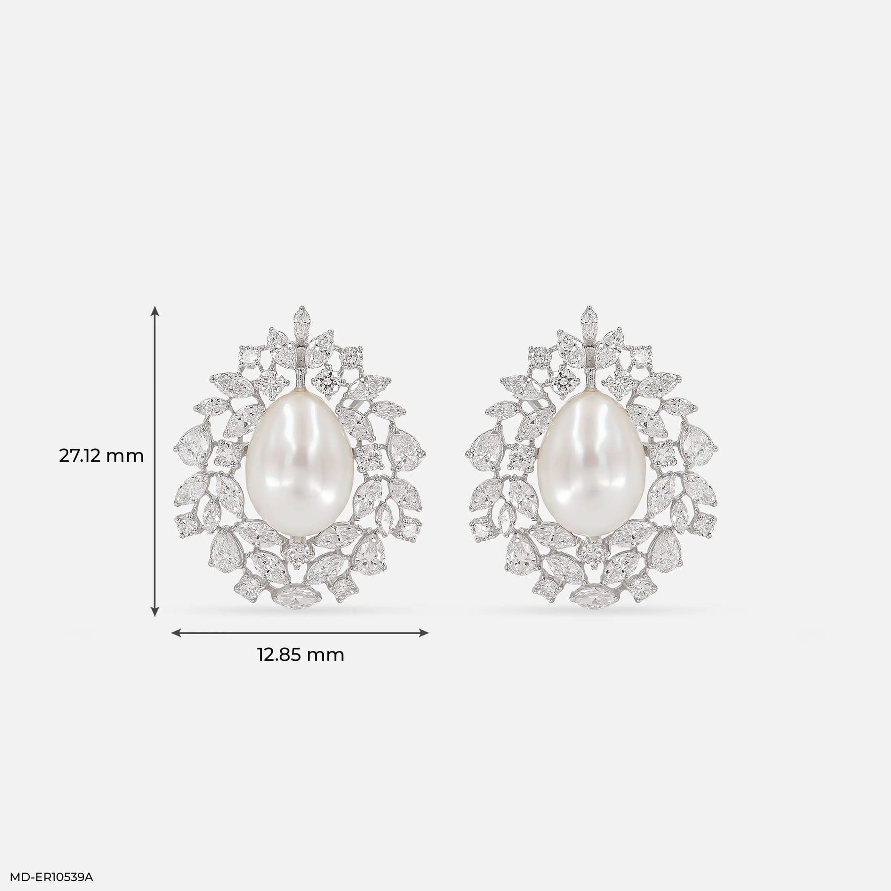 3.5 Carat Pearl Of Perfection Lab Diamond Stud 14K White Gold