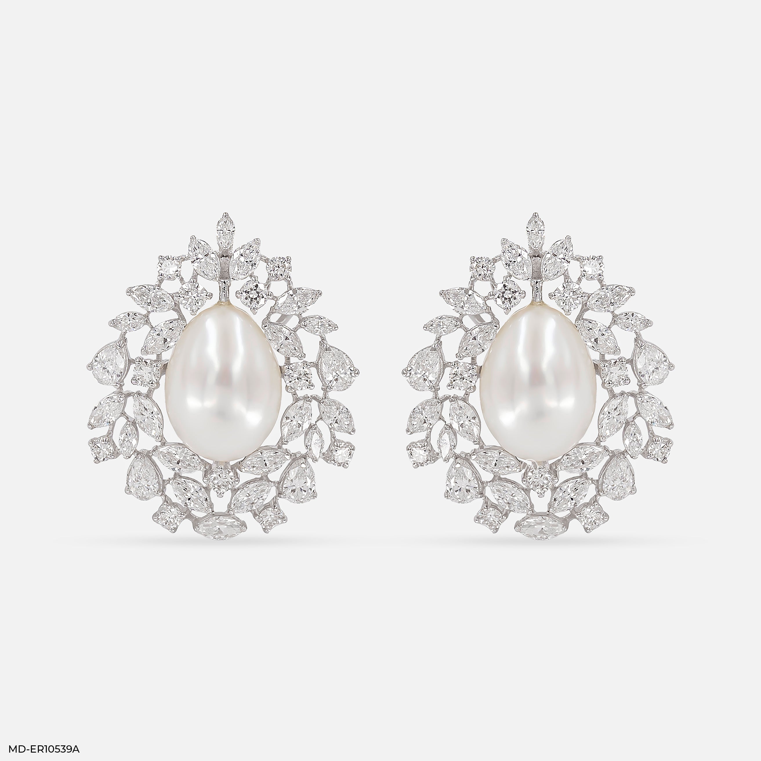 3.5 Carat Pearl Of Perfection Lab Diamond Stud 14K White Gold