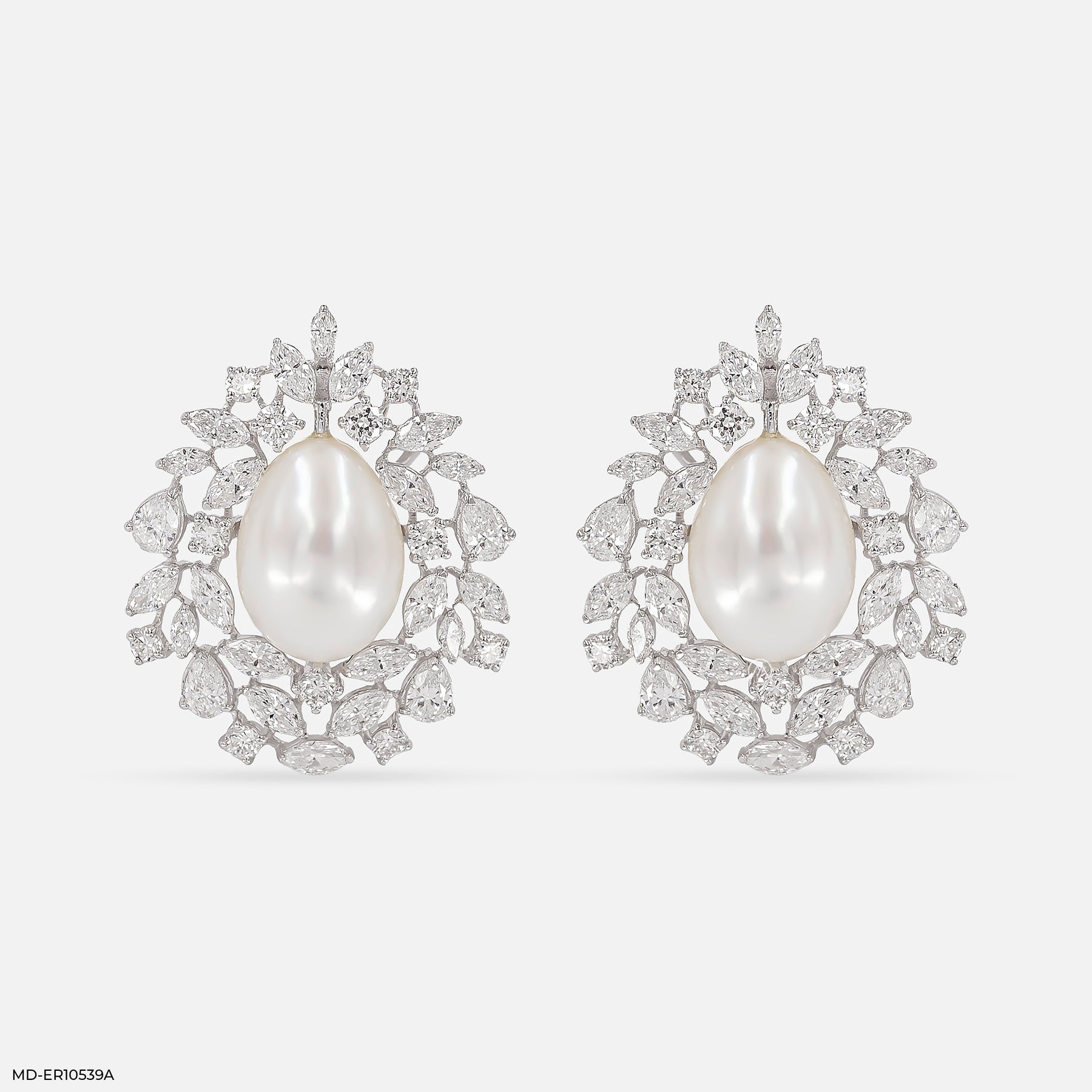 3.5 Carat Pearl Of Perfection Lab Diamond Stud 14K White Gold