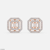 Dazzle Double Halo Diamond Earring 14K Yellow Gold