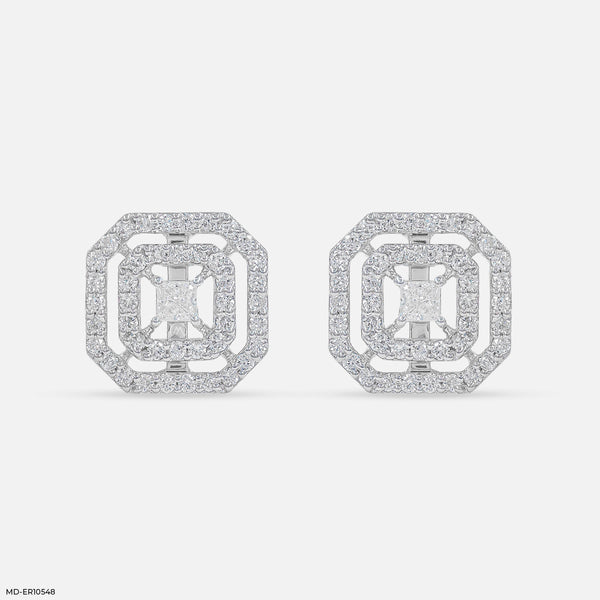 Dazzle Double Halo Diamond Earring Platinum 950