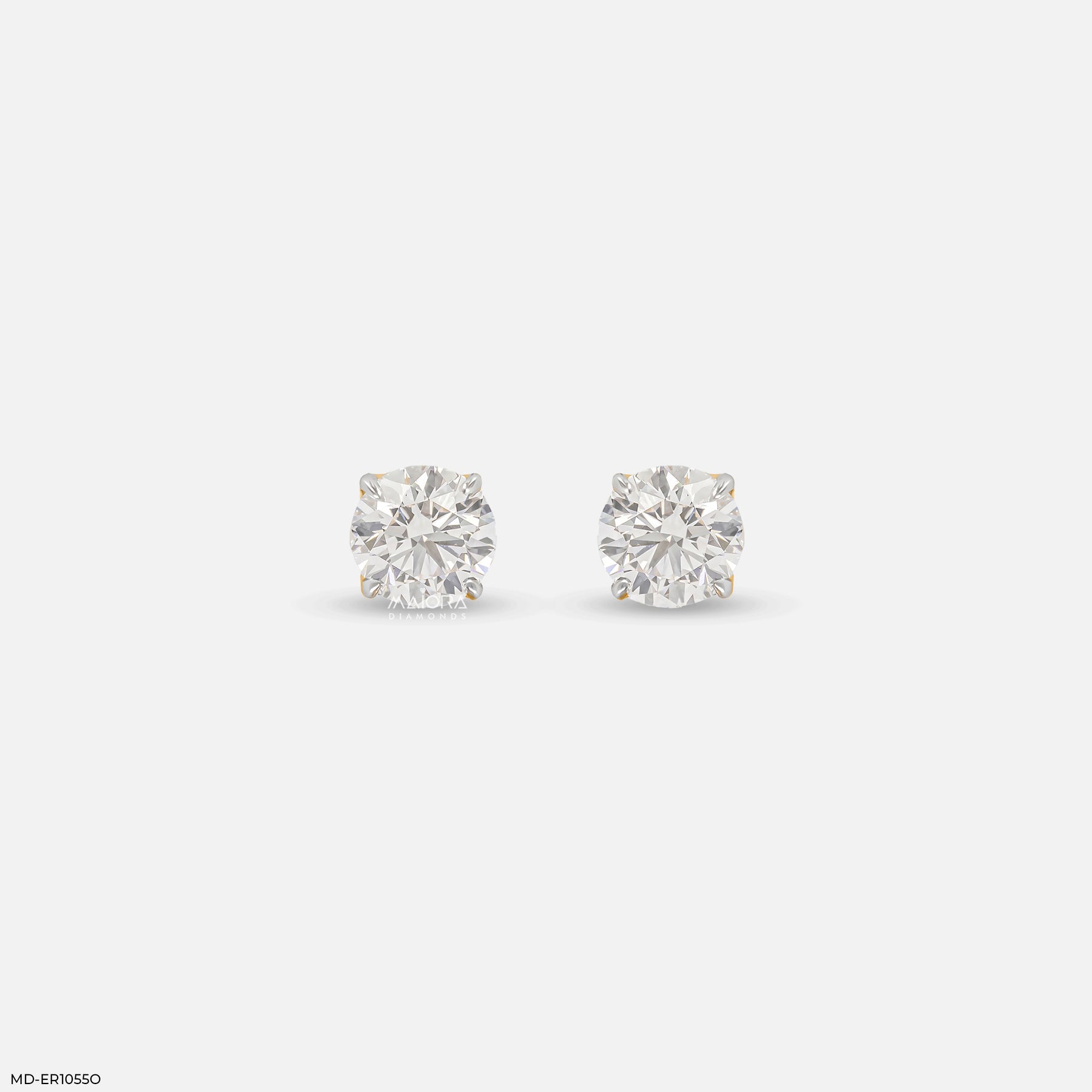 1 Carat Classic Brilliant-Cut Lab Diamond Studs 14K Yellow Gold