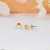 1 Carat Classic Brilliant-Cut Lab Diamond Studs 14K Yellow Gold