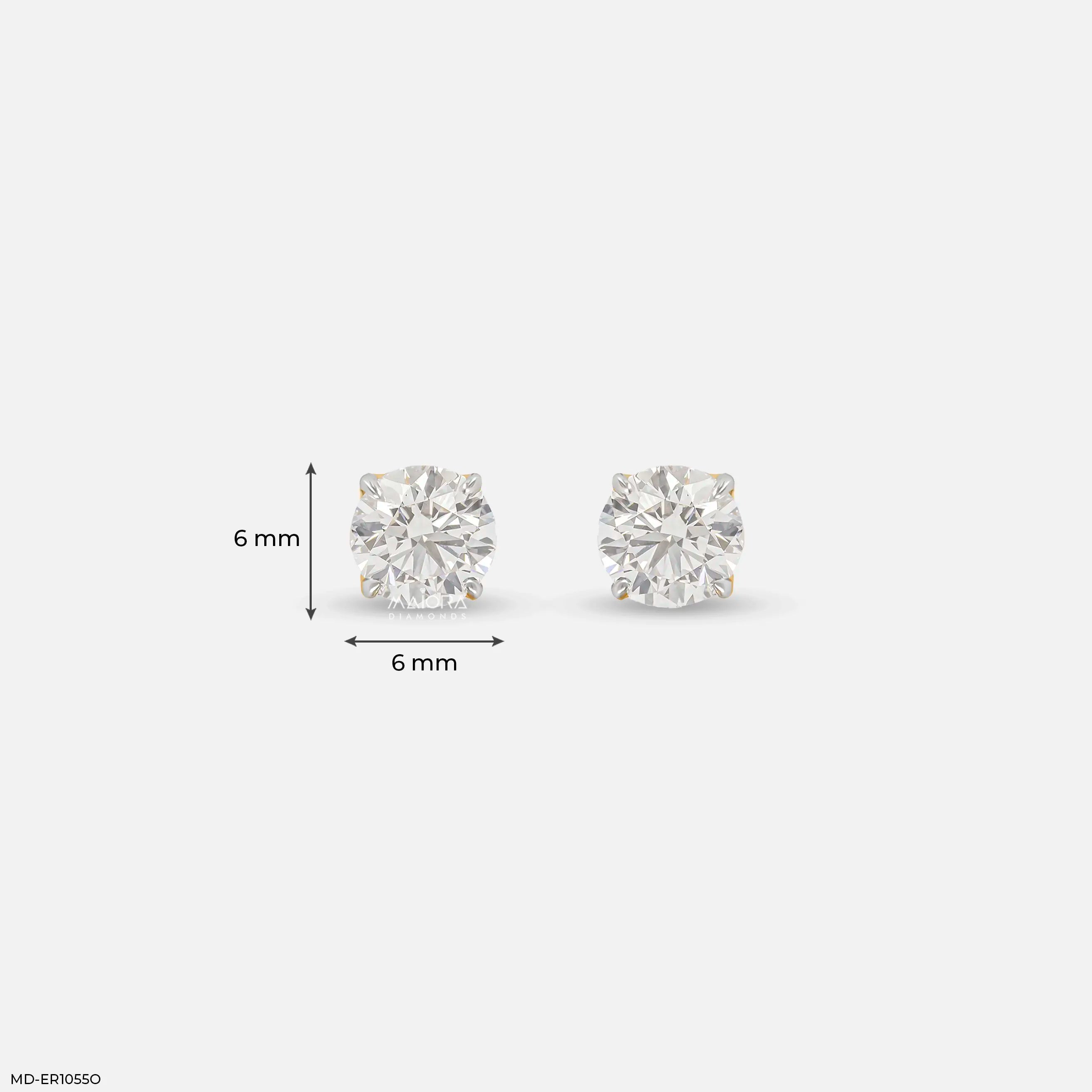 1 Carat Classic Brilliant-Cut Lab Diamond Studs 14K Yellow Gold