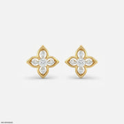 0.25 Carat Elara Petal Lab Diamond Stud Earrings 9K Yellow Gold