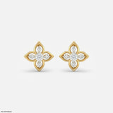 0.25 Carat Elara Petal Lab Diamond Stud Earrings 9K Yellow Gold
