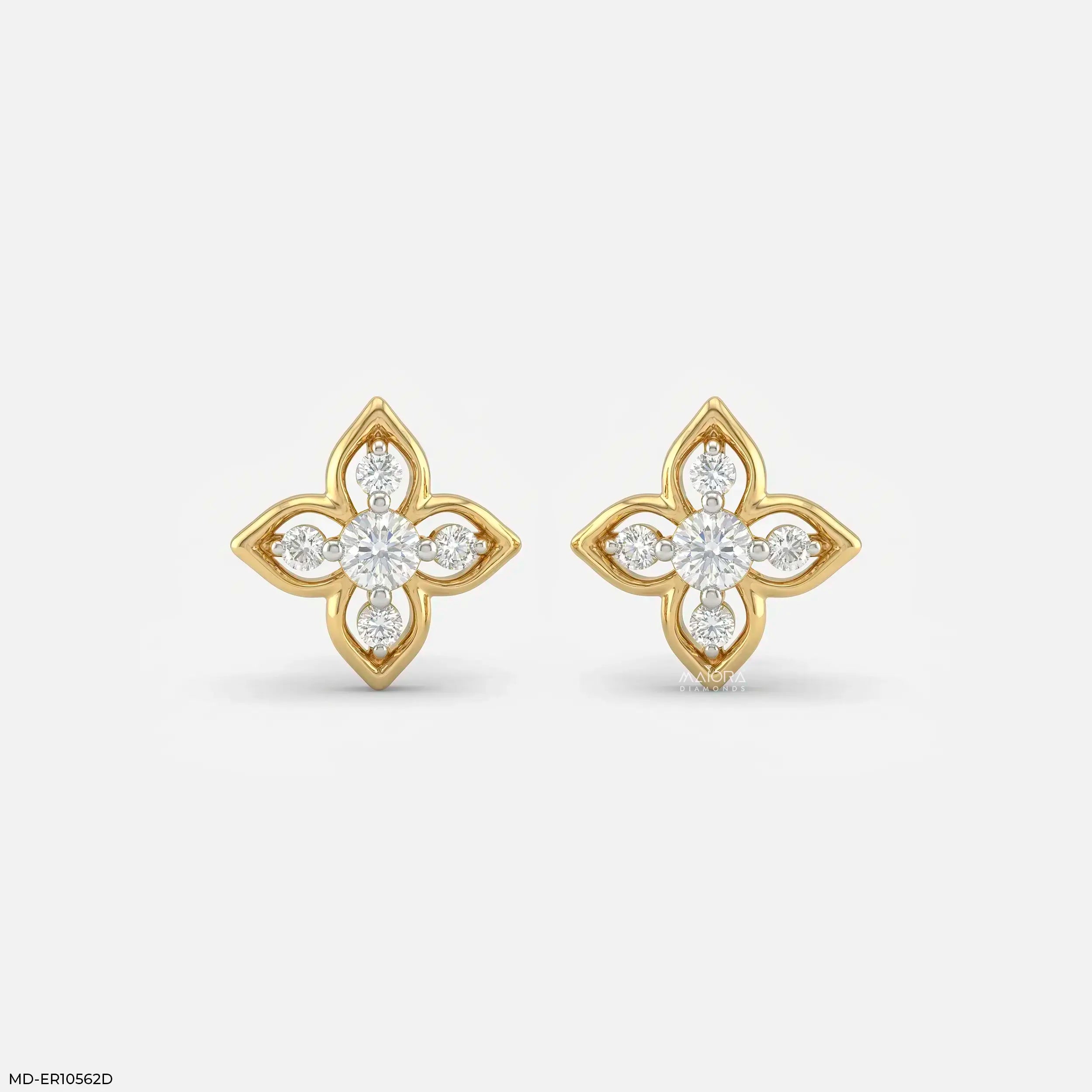 0.25 Carat Elara Petal Lab Diamond Stud Earrings