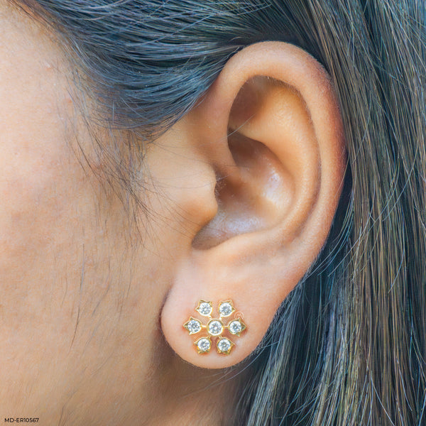 Pankhuri Diamond Studs 14K Yellow Gold