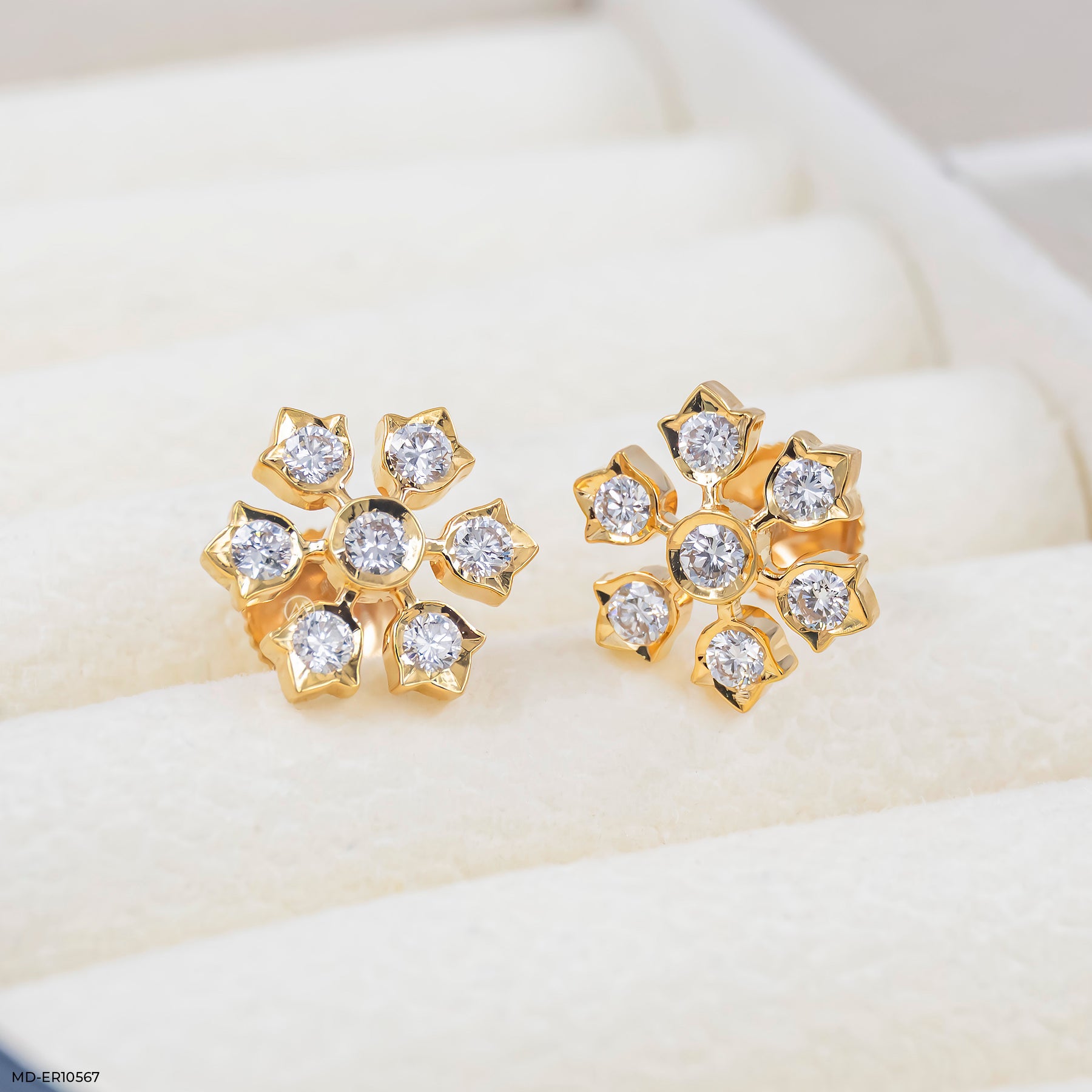 Pankhuri Diamond Studs 14K Yellow Gold