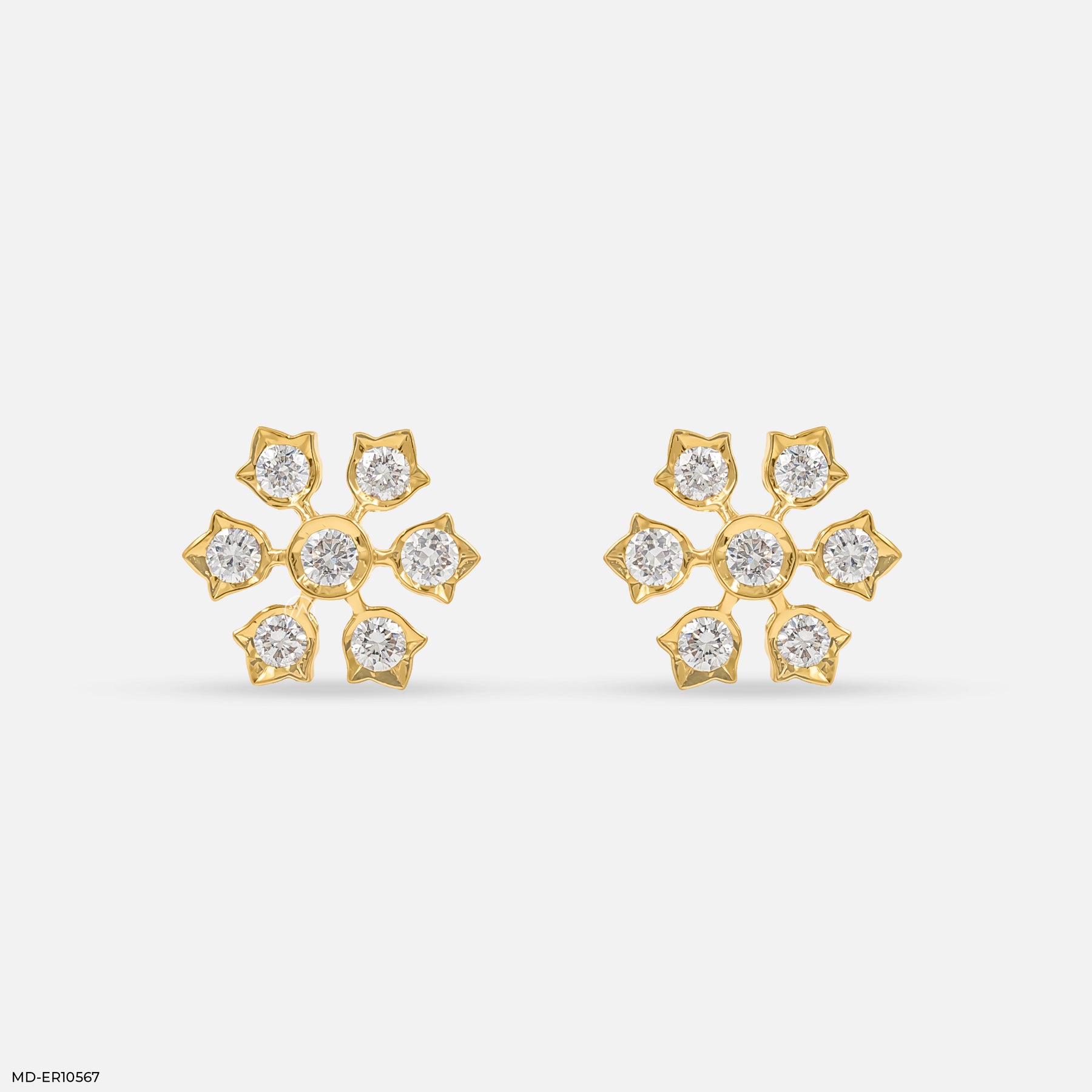 Pankhuri Diamond Studs 14K Yellow Gold