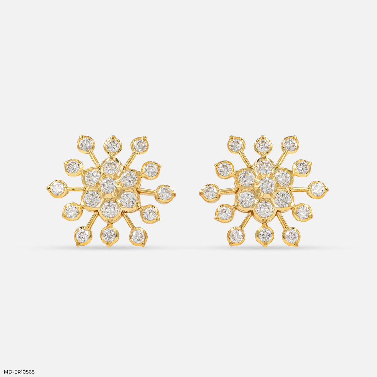 1.25 Carat Round Cluster Starburst Diamond Studs