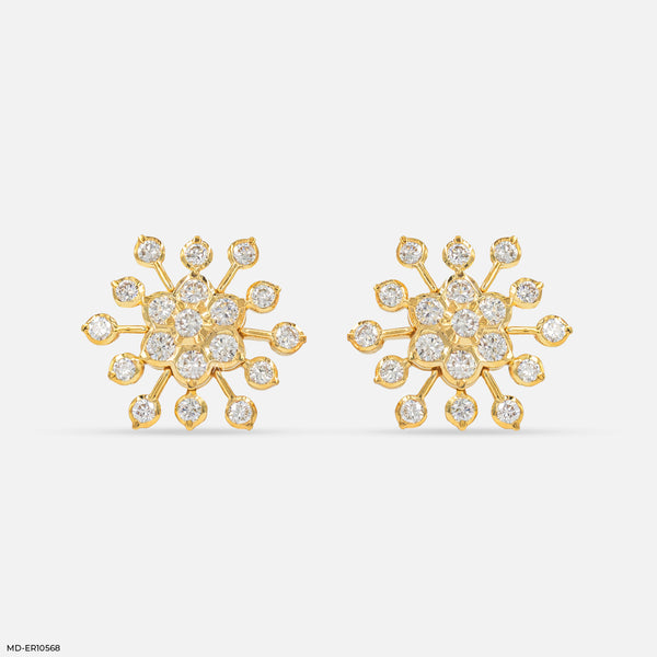 Starlight Burst Studs 18K Yellow Gold