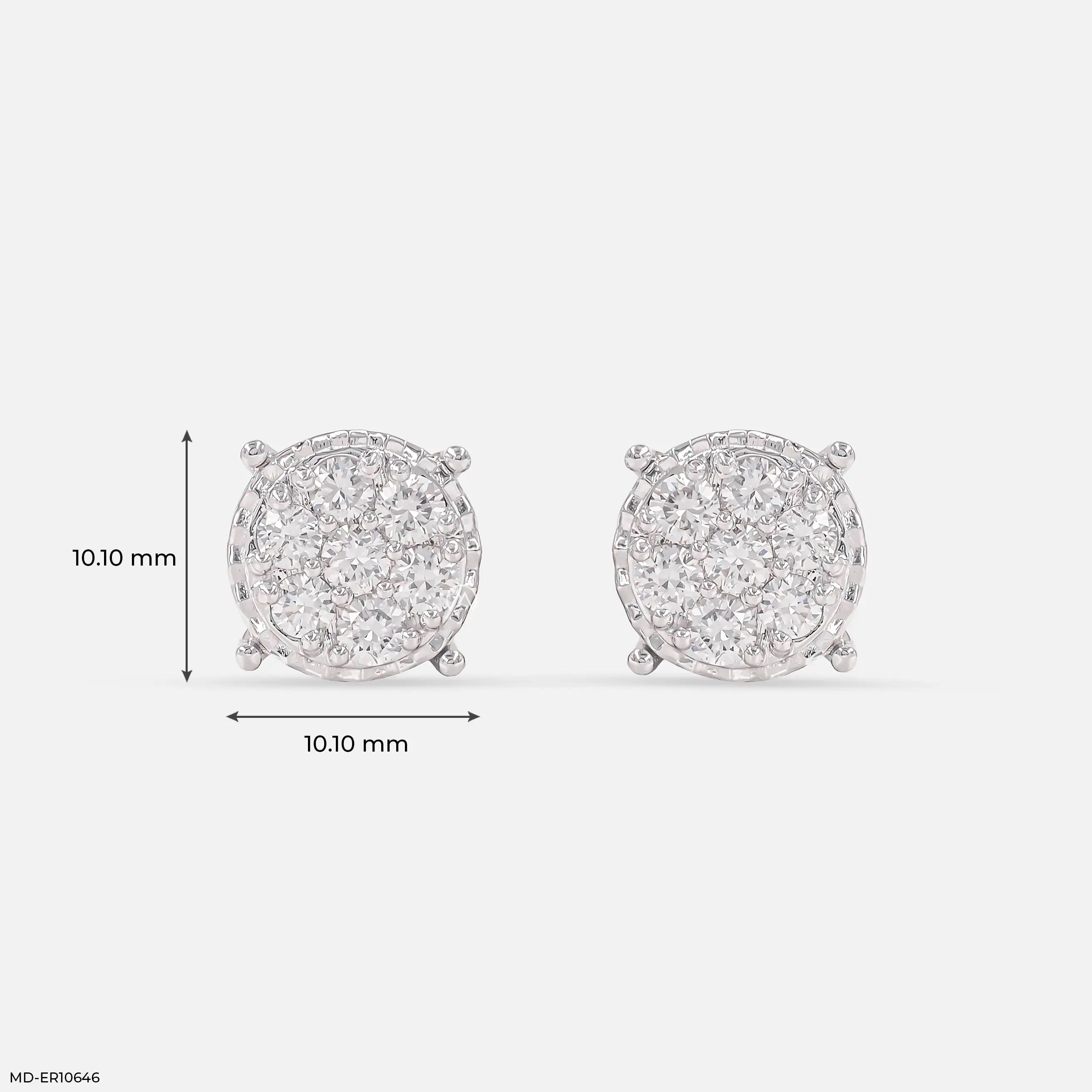Exquisite Bunch Diamond Earrings 9K White Gold