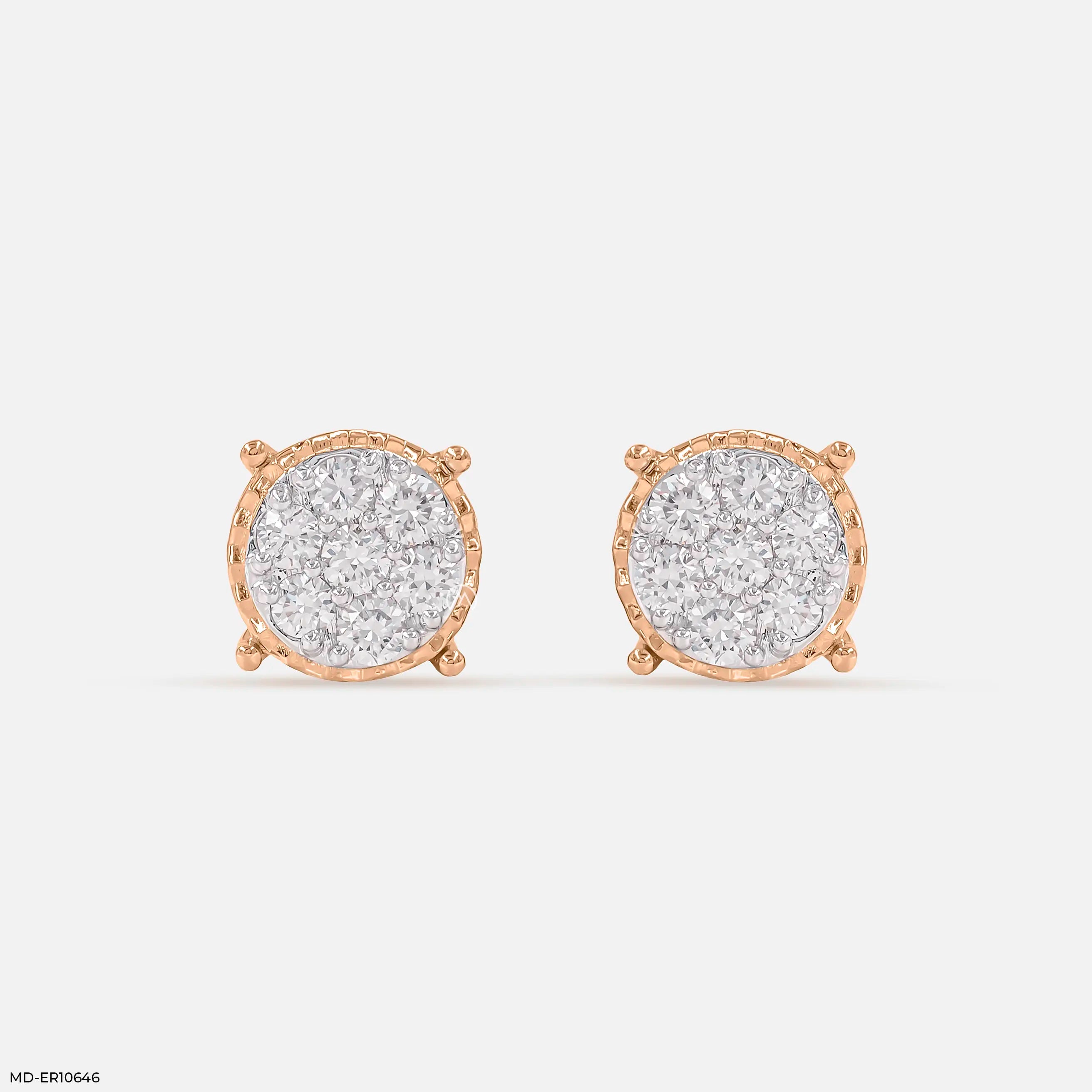 Exquisite Bunch Diamond Earrings 9K White Gold