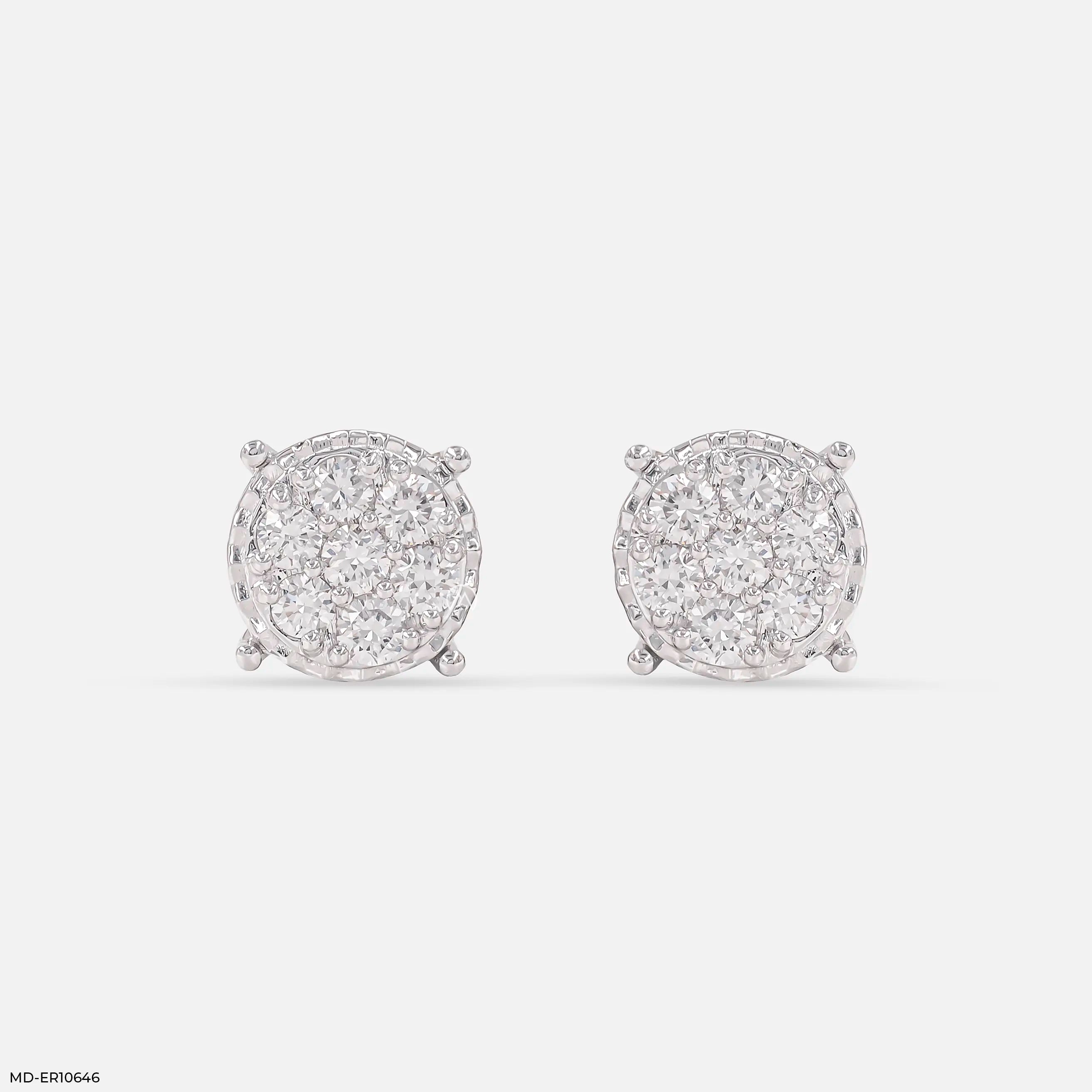 Exquisite Bunch Diamond Earrings 9K White Gold