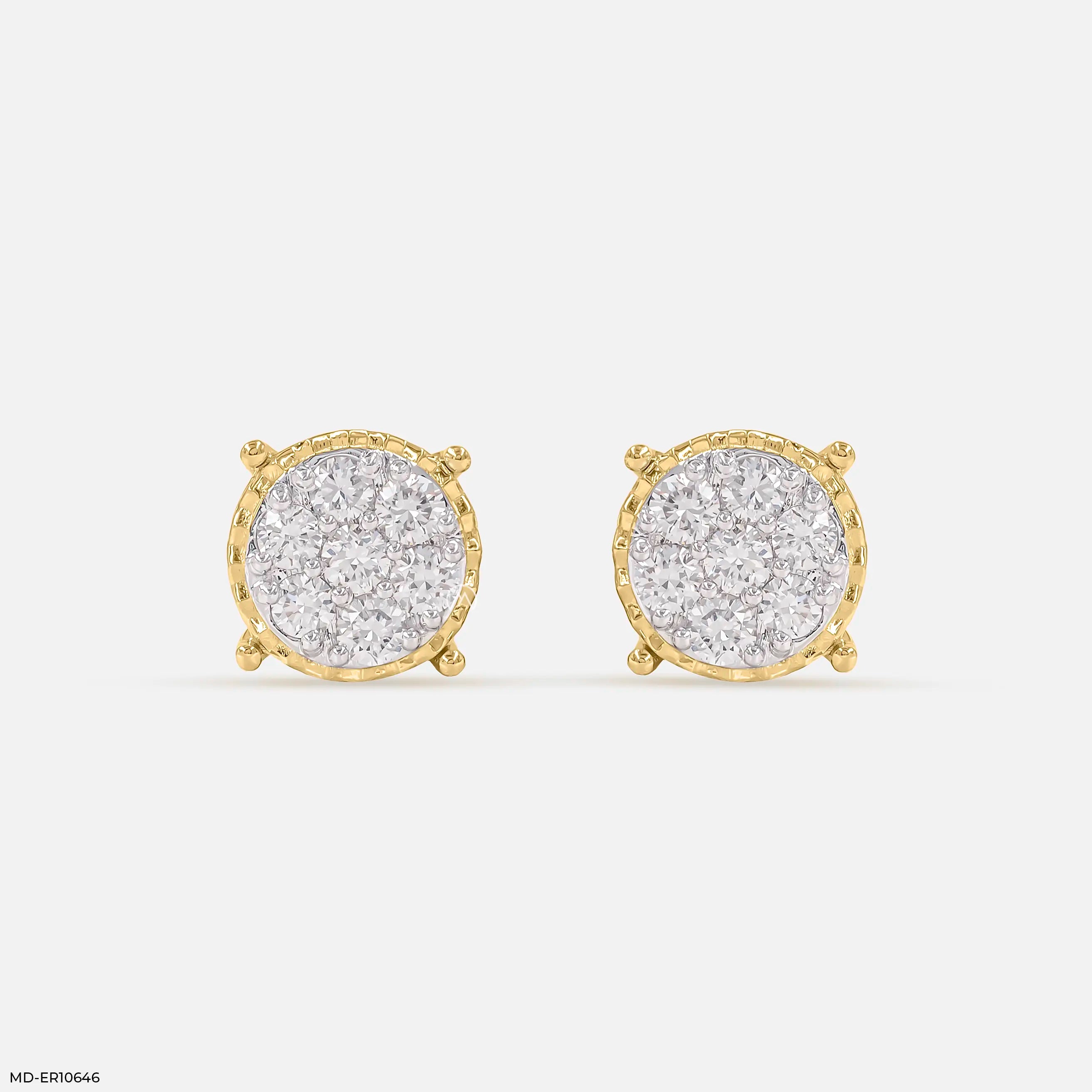 Exquisite Bunch Diamond Earrings 9K White Gold