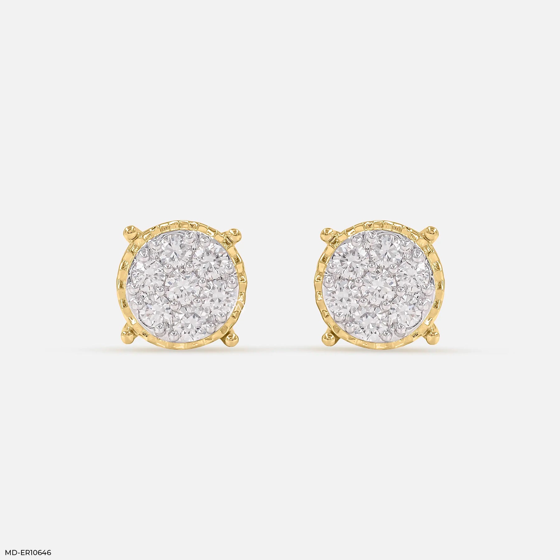 Exquisite Bunch Diamond Earrings 9K Yellow Gold
