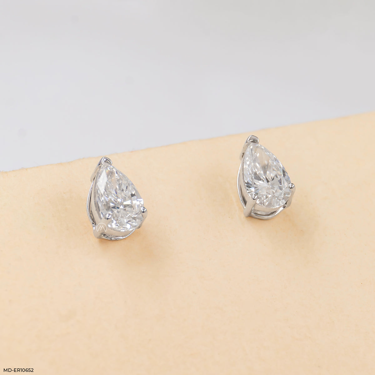 0.5 Carat Pear Pop Lab Diamond Solitaire Stud