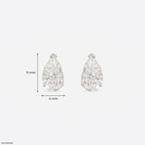 0.5 Carat Pear Pop Lab Diamond Solitaire Stud 18K White Gold
