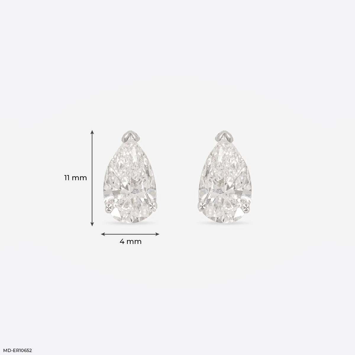 0.5 Carat Pear Pop Lab Diamond Solitaire Stud