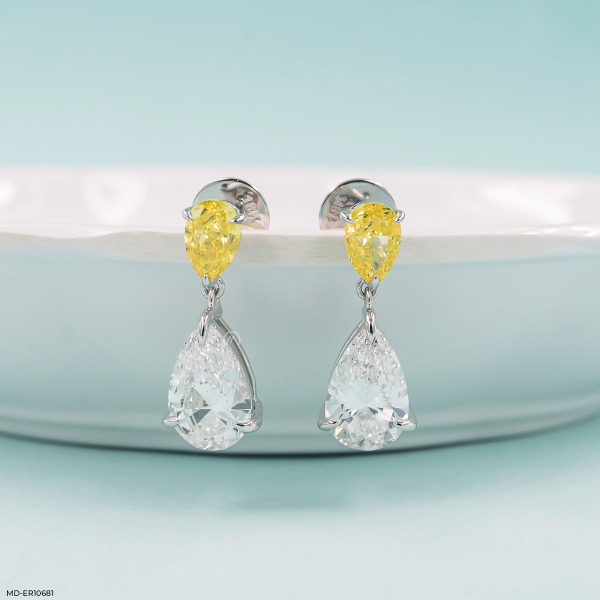 Vivid Drop Solitaire Earrings