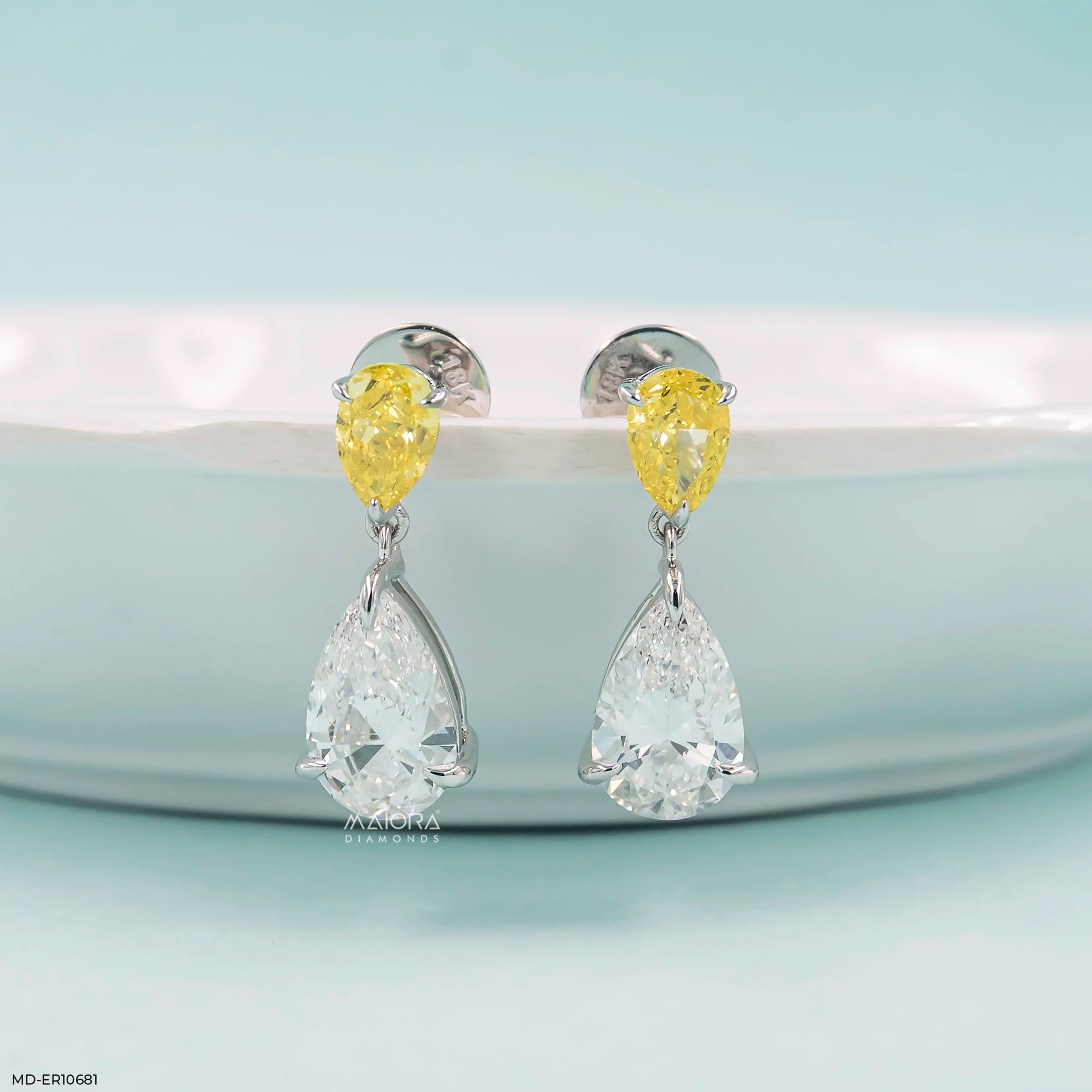 Vivid Drop Solitaire Earrings 9K Rose Gold