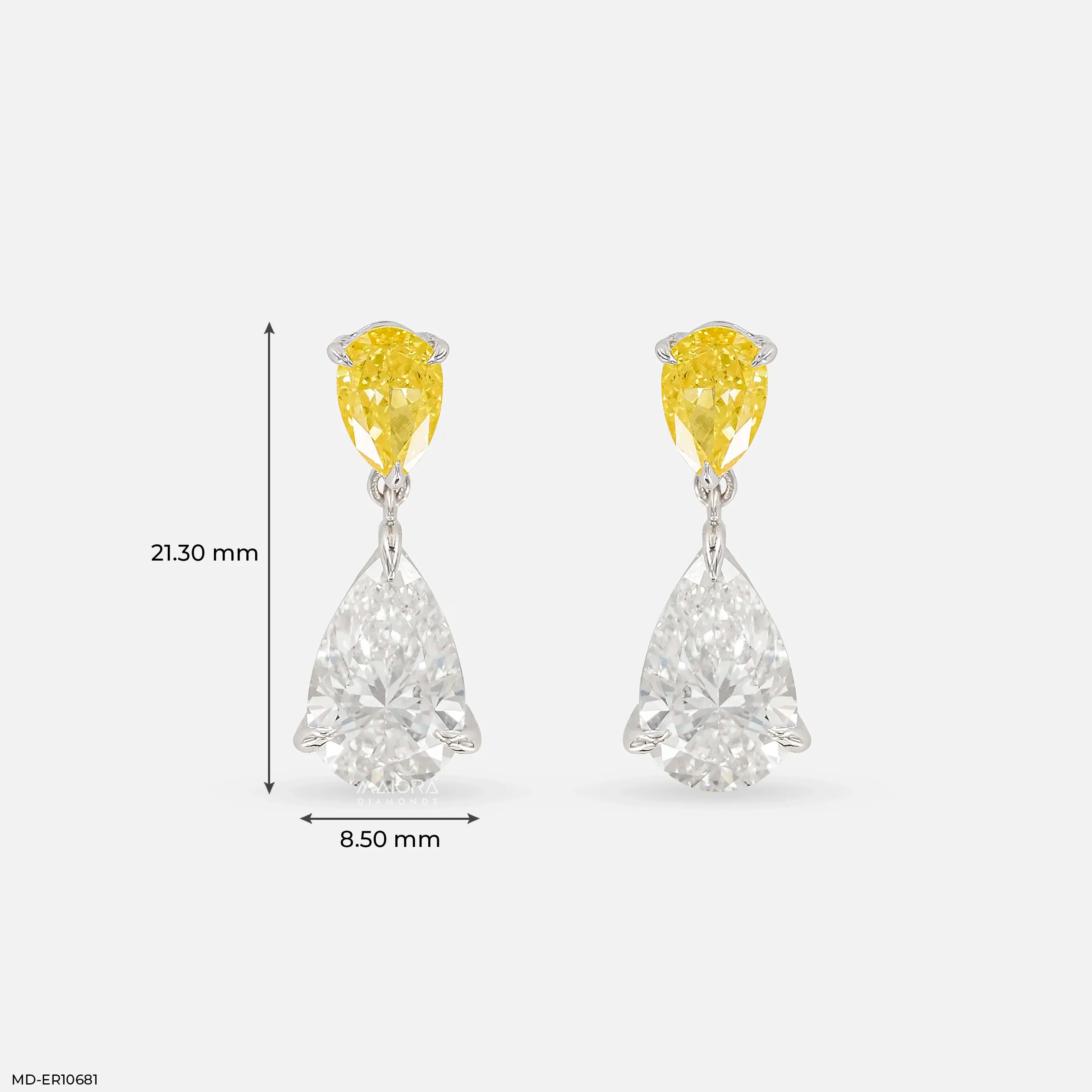 Vivid Drop Solitaire Earrings 14K Rose Gold
